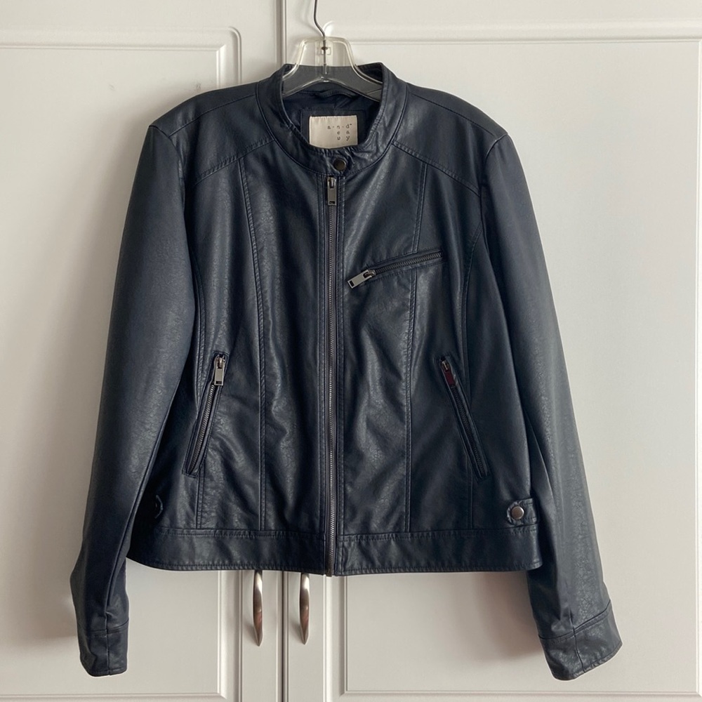 Midnight Blue Moto-style Jacket